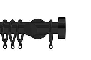 Integra 35mm Elements Stud Matt Black Metal Curtain Pole - Thumbnail 1