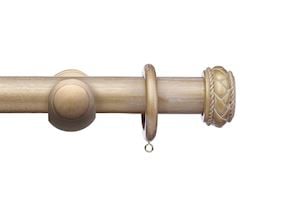 Integra 35mm Masterpiece Byzantine Cream Gold Wooden Curtain Pole - Thumbnail 1