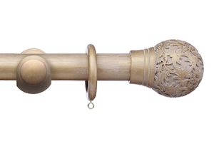 Integra 35mm Masterpiece Chantilly Cream Gold Wooden Curtain Pole