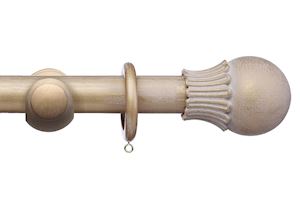 Integra 35mm Masterpiece Elizabethan Orb Cream Gold Wooden Curtain Pole