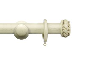 Integra 35mm Masterpiece Byzantine Distressed Cream Wooden Curtain Pole