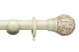 Integra 35mm Masterpiece Chantilly Distressed Cream Wooden Curtain Pole - Thumbnail 1