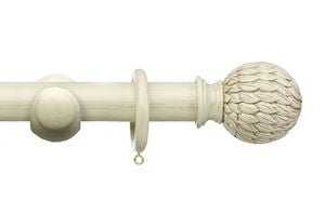 Integra 35mm Masterpiece Phoenix Distressed Cream Wooden Curtain Pole