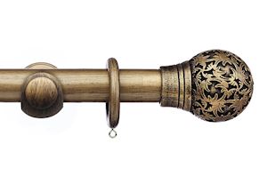 Integra 35mm Masterpiece Chantilly Black Gold Wooden Curtain Pole