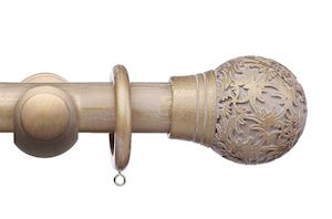 Integra 50mm Masterpiece Chantilly Cream Gold Wooden Curtain Pole