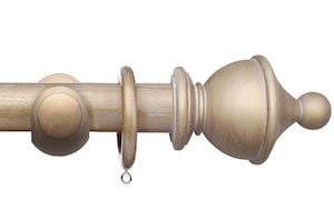 Integra 50mm Masterpiece Urn Cream Gold Wooden Curtain Pole - Thumbnail 1