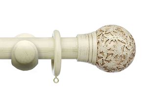 Integra 50mm Masterpiece Chantilly Distressed Cream Wooden Curtain Pole - Thumbnail 1