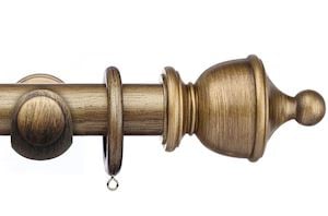 Integra 50mm Masterpiece Urn Black Gold Wooden Curtain Pole - Thumbnail 1