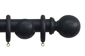 Jones 35mm Shore Wooden Curtain Pole Black