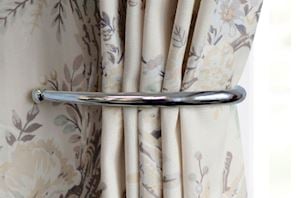 Laura Ashley Chrome Ball End Curtain Holdbacks - Thumbnail 2
