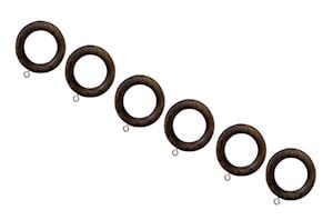 Laura Ashley Haywood 35mm Dark Chestnut Wooden Rings - Thumbnail 1
