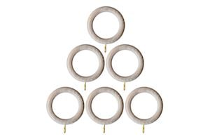 Laura Ashley Mitchell 28mm Washed White Wooden Rings - Thumbnail 1