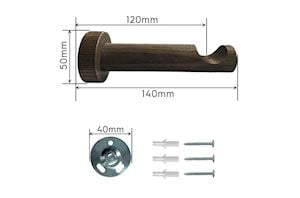 Laura Ashley Mitchell 28mm Wooden Eyelet Pole Dark Chestnut - Thumbnail 3