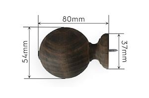Laura Ashley Mitchell 28mm Wooden Eyelet Pole Dark Chestnut - Thumbnail 4