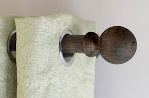 Laura Ashley Mitchell 28mm Wooden Eyelet Pole Dark Chestnut - Thumbnail 2
