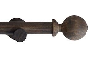 Laura Ashley Mitchell 28mm Wooden Eyelet Pole Dark Chestnut