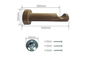 Laura Ashley Mitchell 28mm Wooden Eyelet Pole Light Chestnut - Thumbnail 3