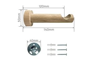 Laura Ashley Mitchell 28mm Wooden Eyelet Pole Washed Oak - Thumbnail 3
