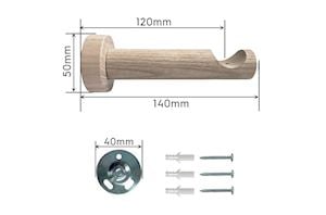 Laura Ashley Mitchell 28mm Wooden Eyelet Pole Washed White - Thumbnail 3