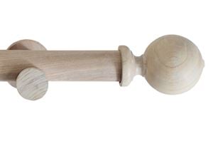 Laura Ashley Mitchell 28mm Wooden Eyelet Pole Washed White - Thumbnail 1
