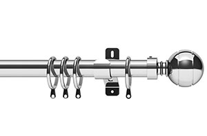 Swish 28mm Elements Lexington Chrome Metal Curtain Pole
