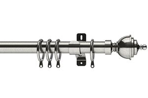 Swish 28mm Elements Minster Satin Steel Metal Curtain Pole