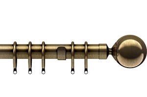 Speedy 28mm Nikola Metal Curtain Pole Antique Brass - Thumbnail 1