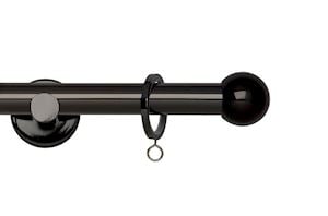 Rolls 19mm Neo Ball Metal Curtain Pole Black Nickel - Thumbnail 1