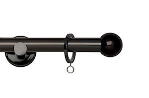 Rolls 19mm Neo Ball Metal Curtain Pole Black Nickel