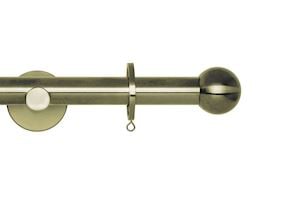 Rolls 19mm Neo Ball Metal Curtain Pole Spun Brass
