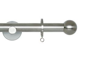 Rolls 19mm Neo Ball Metal Curtain Pole Stainless Steel - Thumbnail 1