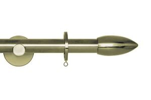 Rolls 19mm Neo Bullet Metal Curtain Pole Spun Brass - Thumbnail 1