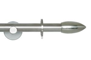 Rolls 19mm Neo Bullet 500cm One Piece Stainless Steel Curtain Pole - Thumbnail 1