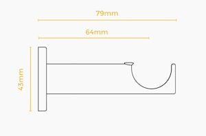 Rolls 19mm Neo Stud Metal Curtain Pole Chrome - Thumbnail 4