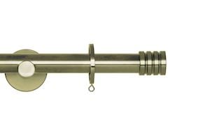 Rolls 19mm Neo Stud Metal Curtain Pole Spun Brass - Thumbnail 1