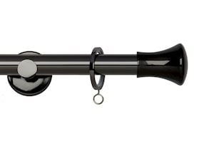 Rolls 19mm Neo Trumpet Metal Curtain Pole Black Nickel - Thumbnail 1