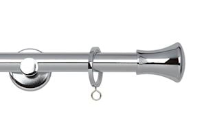 Rolls 19mm Neo Trumpet Metal Curtain Pole Chrome - Thumbnail 1