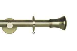 Rolls 19mm Neo Trumpet Metal Curtain Pole Spun Brass