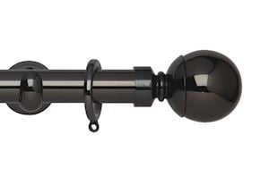 Rolls 28mm Neo Ball Metal Curtain Pole Black Nickel - Thumbnail 1