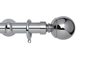 Rolls 28mm Neo Ball Metal Curtain Pole Chrome