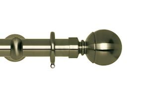 Rolls 28mm Neo Ball Metal Curtain Pole Spun Brass - Thumbnail 1