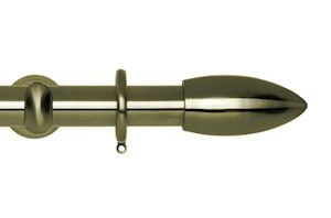 Rolls 28mm Neo Bullet Metal Curtain Pole Spun Brass - Thumbnail 1