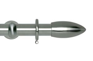 Rolls 28mm Neo Bullet Metal Curtain Pole Stainless Steel - Thumbnail 1