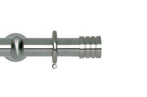 Rolls 28mm Neo Stud Metal Curtain Pole Stainless Steel