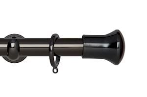 Rolls 28mm Neo Trumpet Metal Curtain Pole Black Nickel - Thumbnail 1