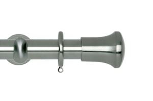 Rolls 28mm Neo Trumpet Metal Curtain Pole Stainless Steel - Thumbnail 1