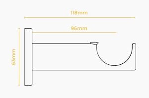 Rolls 35mm Neo Bullet Metal Curtain Pole Black Nickel - Thumbnail 4