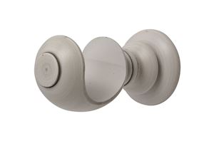 Rolls 45mm Modern Country Button Brushed Ivory Wooden Curtain Pole - Thumbnail 2