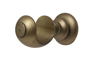 Rolls 45mm Modern Country Button Gold Black Wooden Curtain Pole - Thumbnail 2