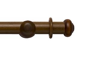 Rolls 45mm Modern Country Button Dark Oak Wooden Curtain Pole - Thumbnail 1